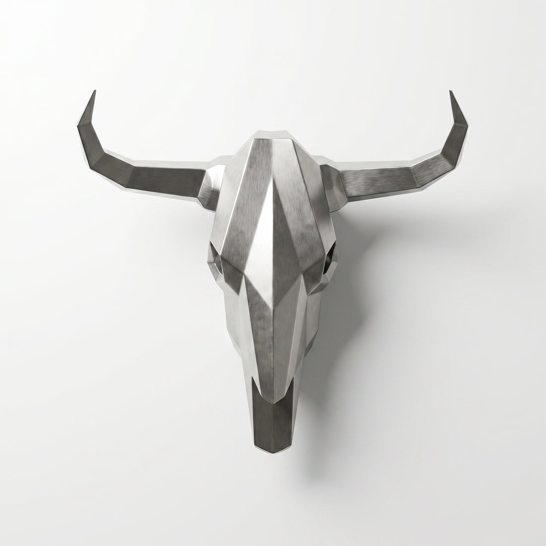 Sculpture Crâne de Bovin Murale Facettée - Sculpture Origami