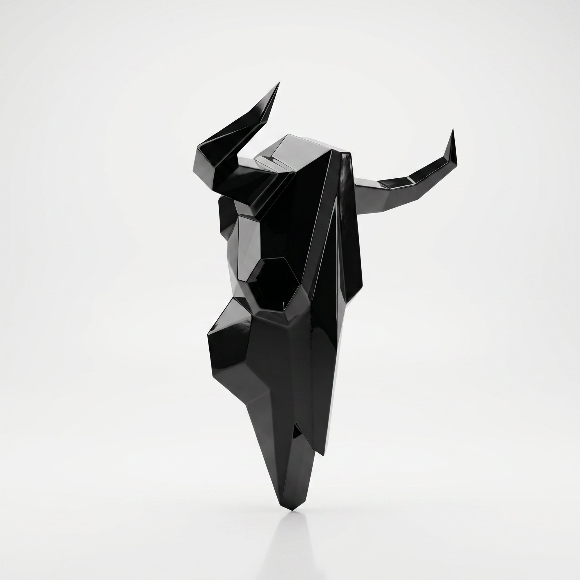Sculpture Crâne de Bovin Murale Facettée - Sculpture Origami