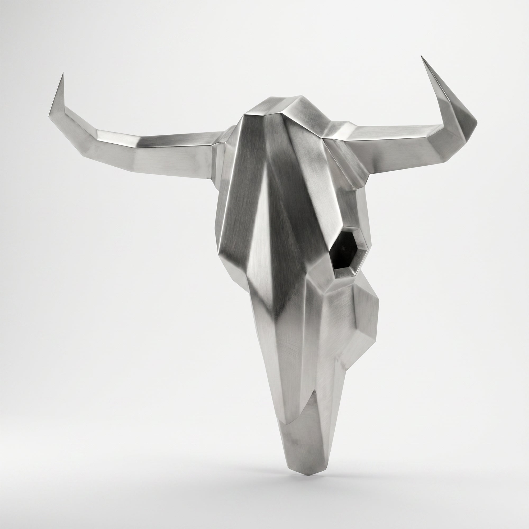 Sculpture Crâne de Bovin Murale Facettée - Sculpture Origami