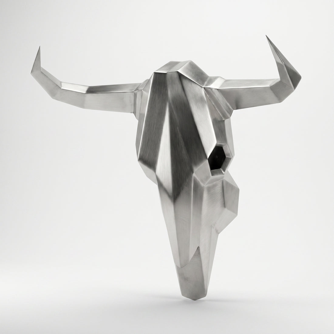 Sculpture Crâne de Bovin Murale Facettée - Sculpture Origami