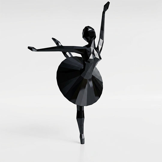 Grande Sculpture Danseuse Ballet Facettée - Sculpture Origami