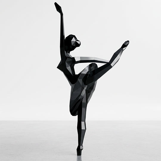Grande Sculpture Danseuse Ballet Facettée - Sculpture Origami