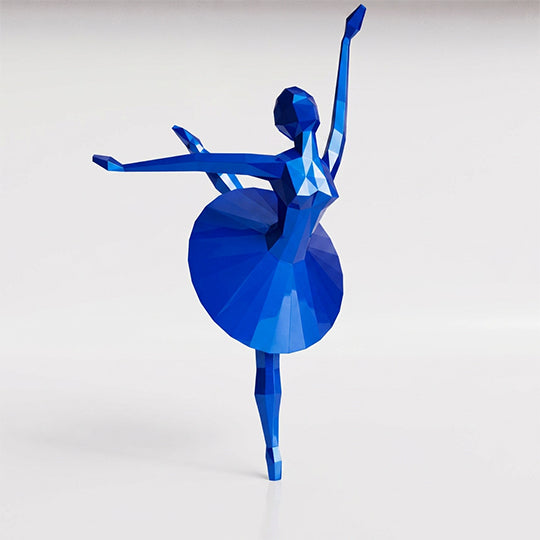 Grande Sculpture Danseuse Ballet Facettée - Sculpture Origami