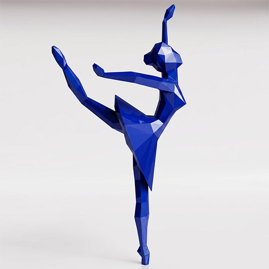 Grande Sculpture Danseuse Ballet Facettée - Sculpture Origami