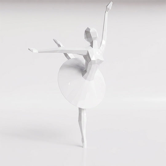 Grande Sculpture Danseuse Ballet Facettée - Sculpture Origami