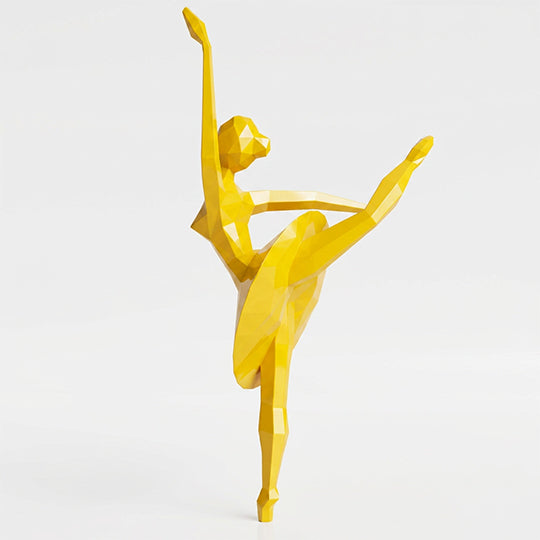 Grande Sculpture Danseuse Ballet Facettée - Sculpture Origami