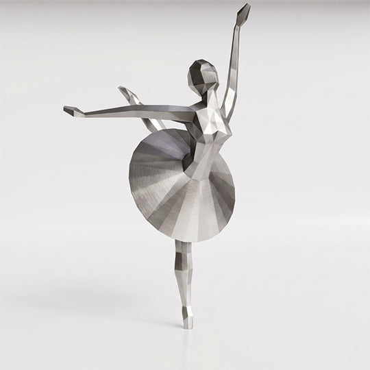 Grande Sculpture Danseuse Ballet Facettée - Sculpture Origami