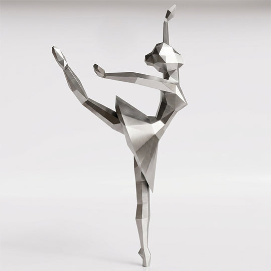 Grande Sculpture Danseuse Ballet Facettée - Sculpture Origami