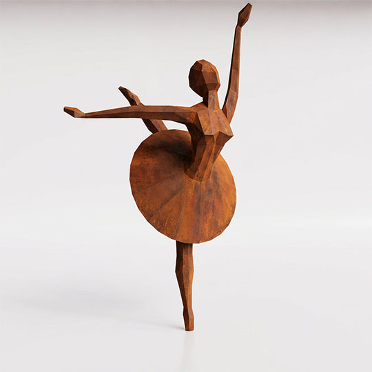 Grande Sculpture Danseuse Ballet Facettée - Sculpture Origami