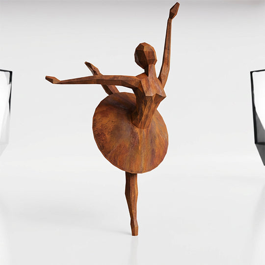 Grande Sculpture Danseuse Ballet Facettée - Sculpture Origami