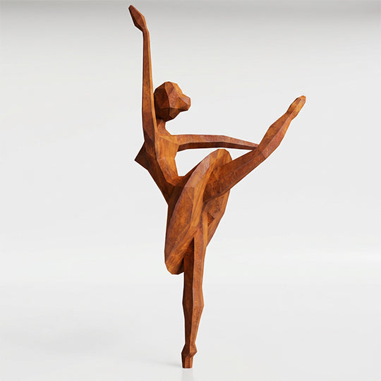 Grande Sculpture Danseuse Ballet Facettée - Sculpture Origami