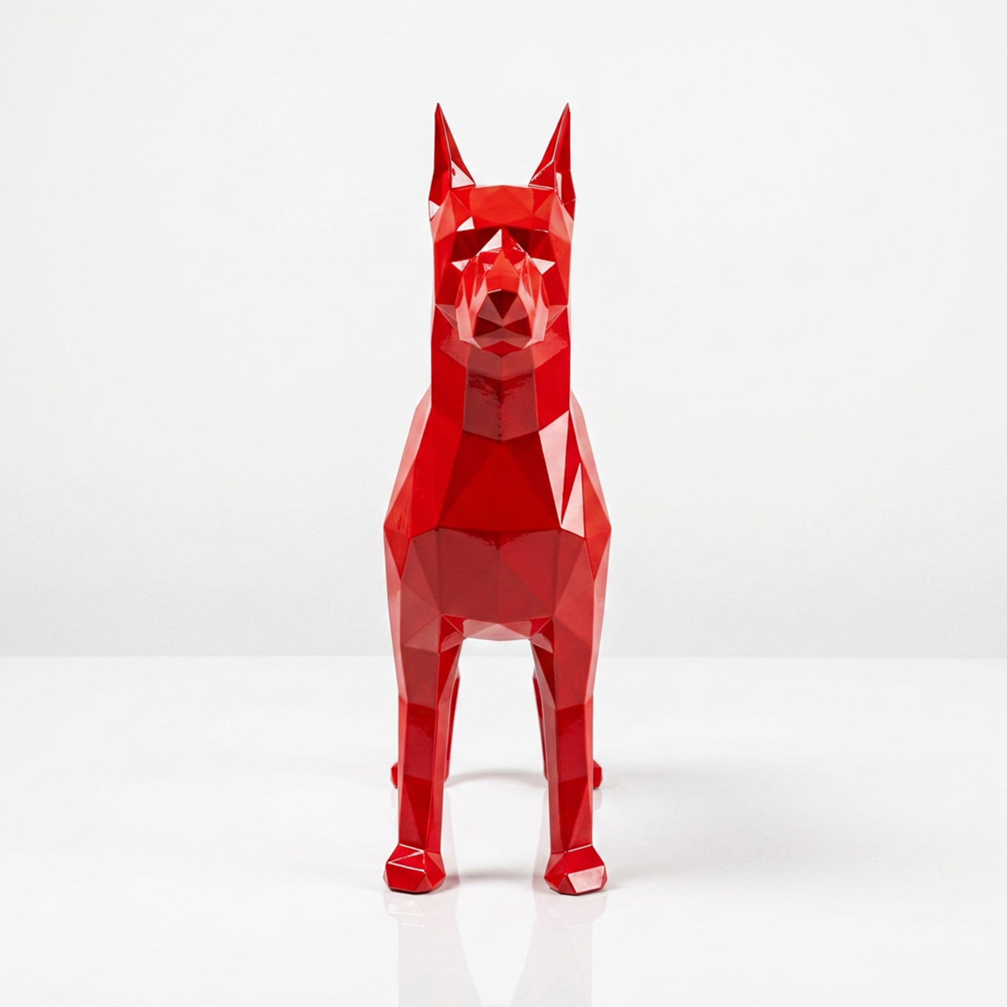 Grande Statue Doberman Polygone - Sculpture Origami