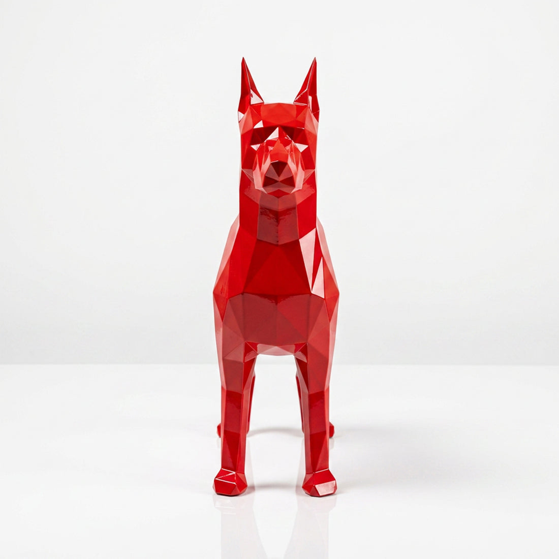 Grande Statue Doberman Polygone - Sculpture Origami