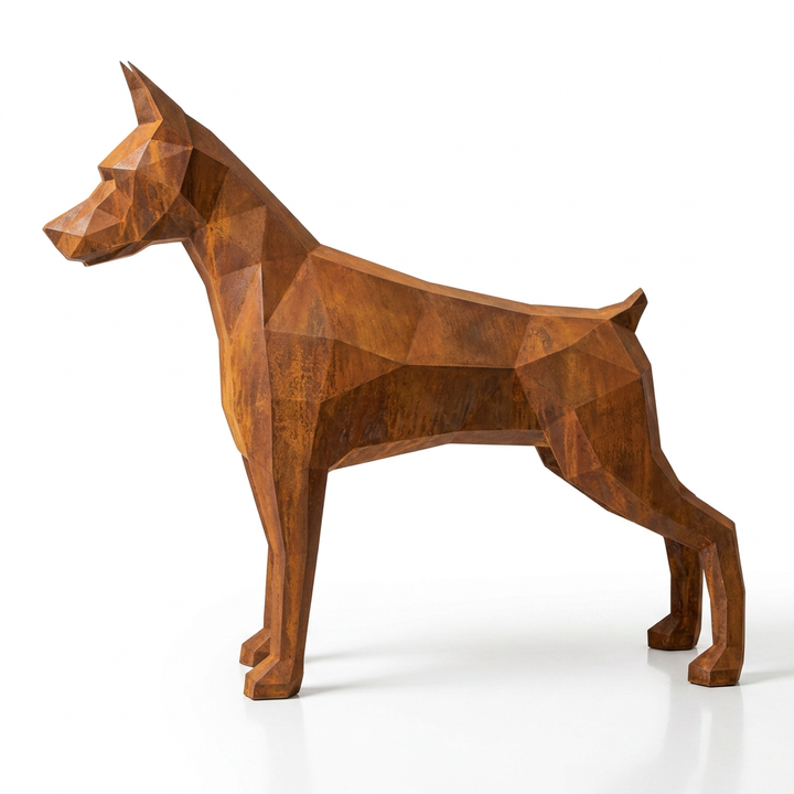 Grande Sculpture Doberman Polygone - Sculpture Origami