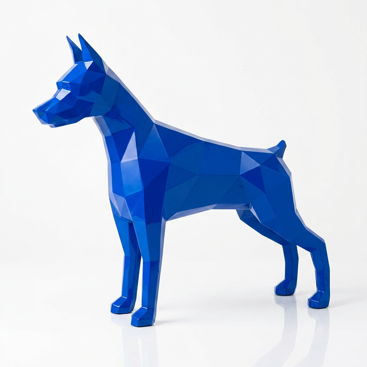 Sculpture Doberman Origami Facette - Sculpture Origami