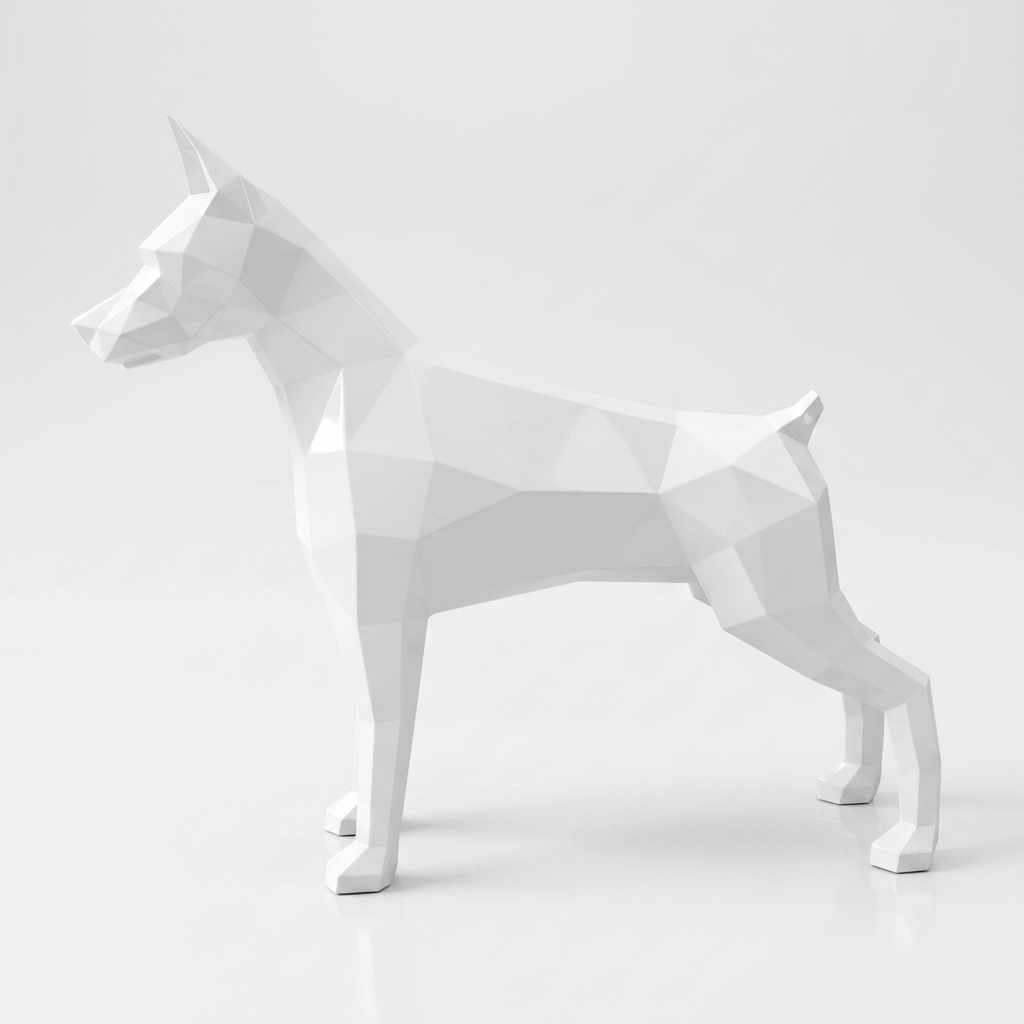 Grande Sculpture Doberman Polygone - Sculpture Origami
