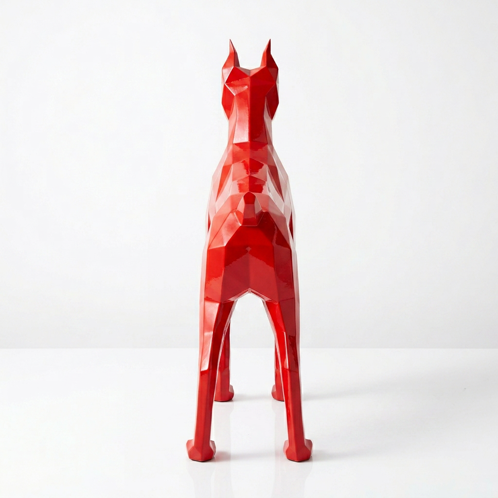 Grande Sculpture Doberman Polygone - Sculpture Origami