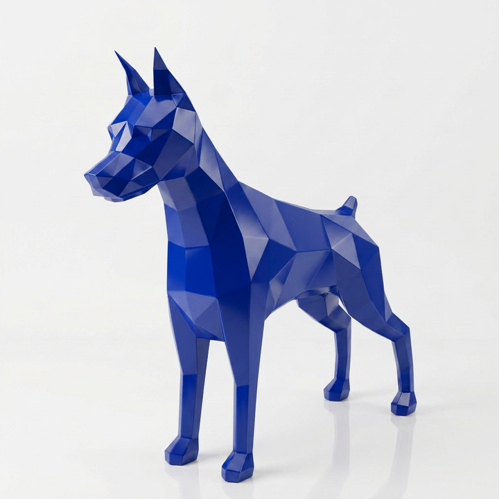 Sculpture Doberman Origami Facette - Sculpture Origami