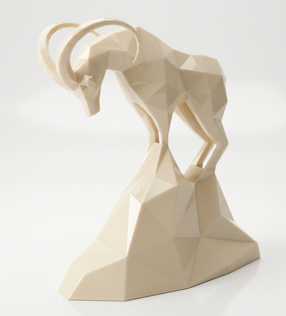 Grande Sculpture Polygone Gazelle - Sculpture Origami