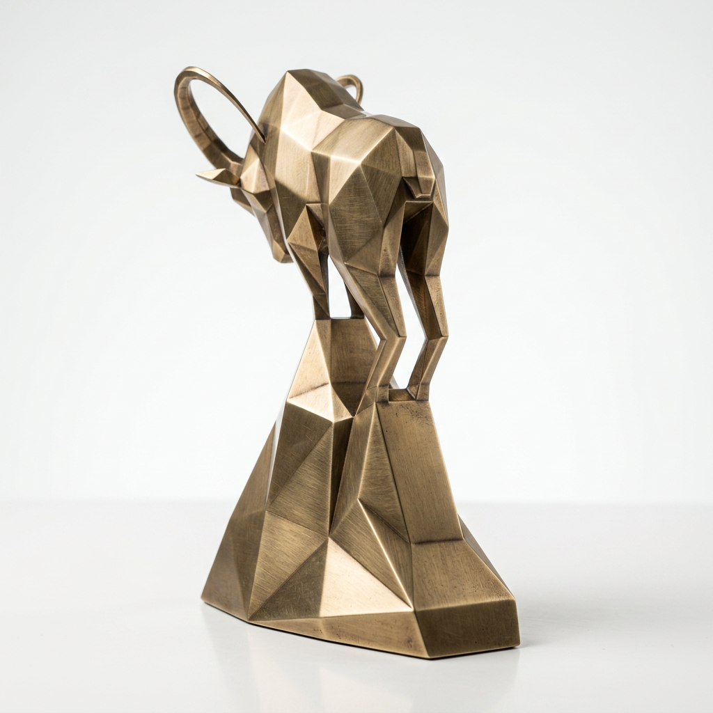 Grande Sculpture Polygone Gazelle - Sculpture Origami