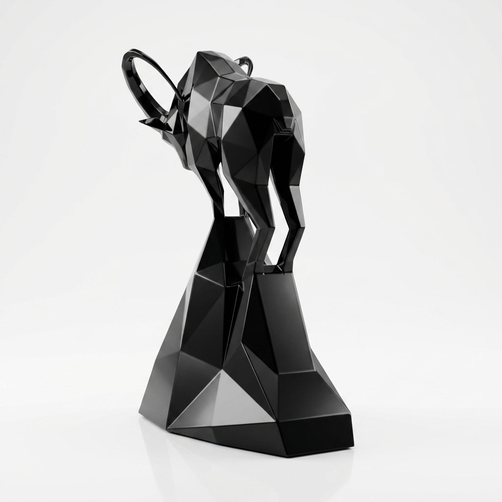 Grande Sculpture Polygone Gazelle - Sculpture Origami