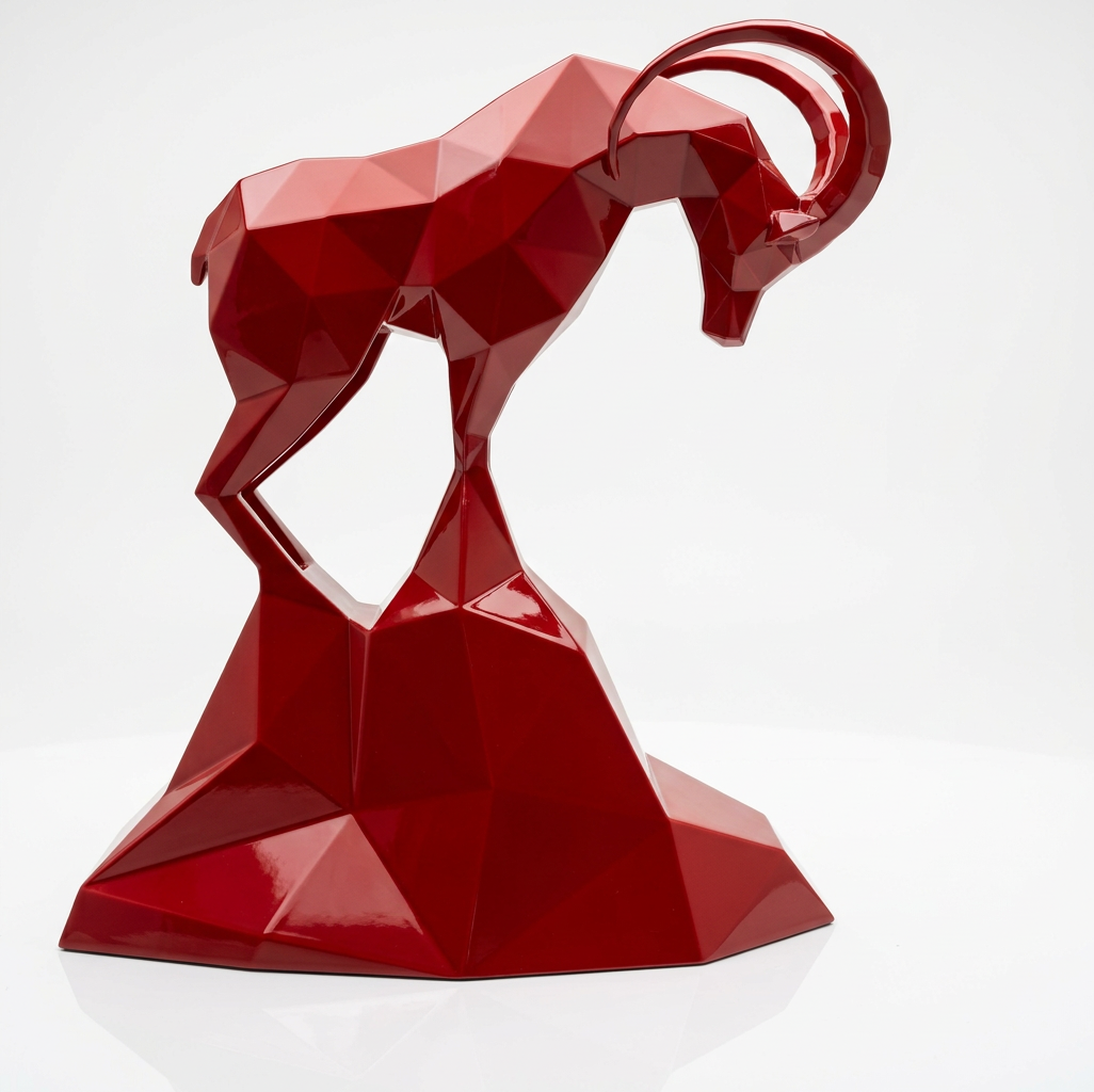 Grande Sculpture Polygone Gazelle - Sculpture Origami