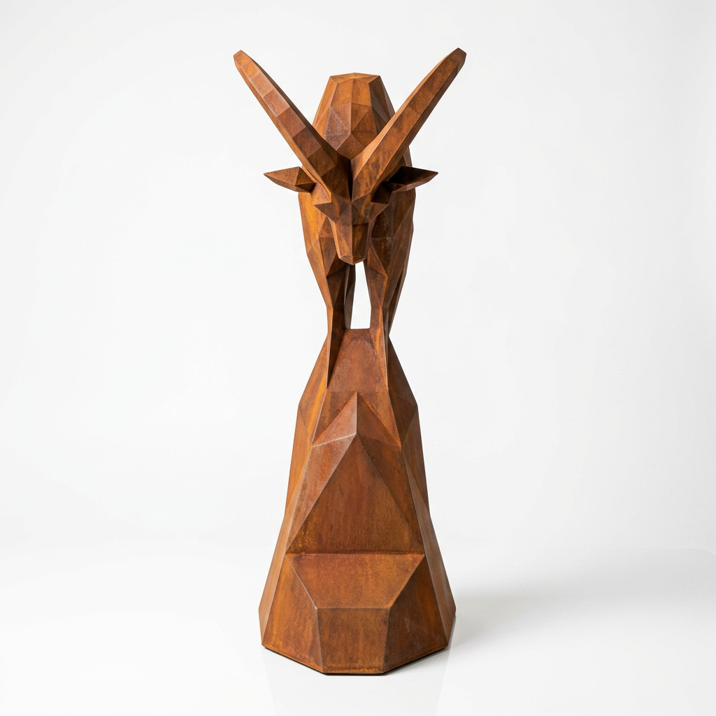 Grande Sculpture Polygone Gazelle - Sculpture Origami