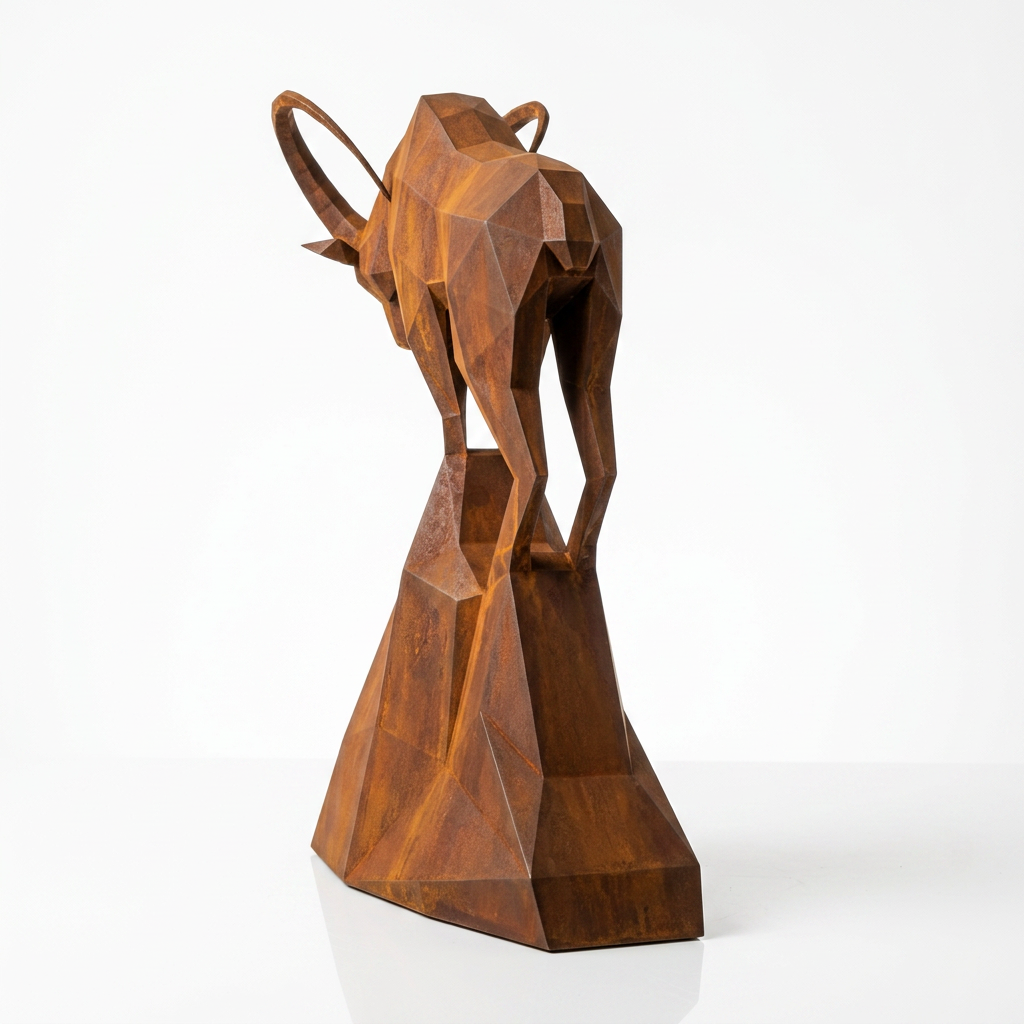 Grande Sculpture Polygone Gazelle - Sculpture Origami