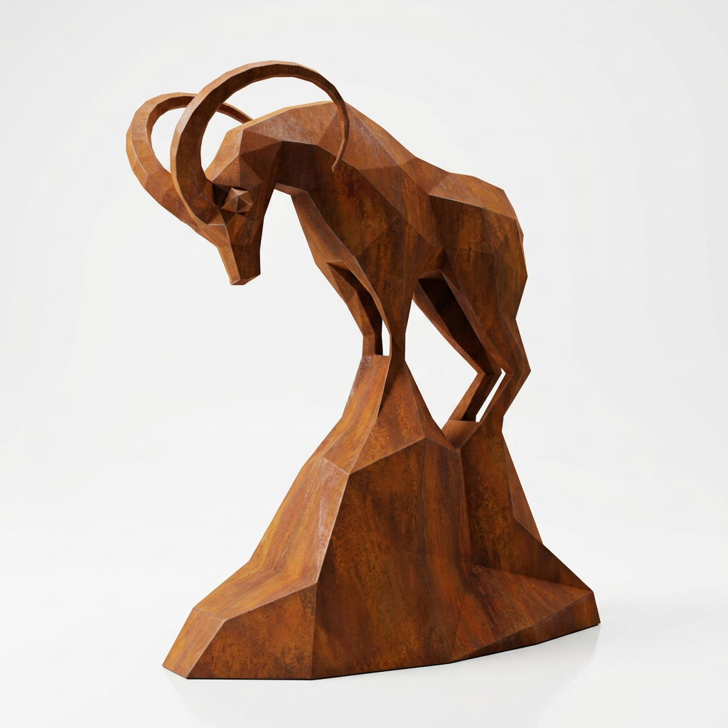 Grande Sculpture Polygone Gazelle - Sculpture Origami