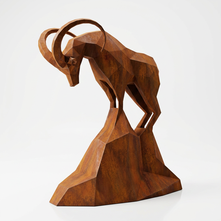 Grande Sculpture Polygone Gazelle - Sculpture Origami