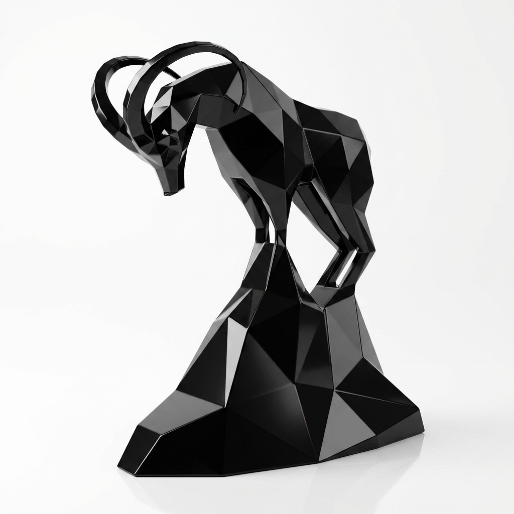 Grande Sculpture Polygone Gazelle - Sculpture Origami