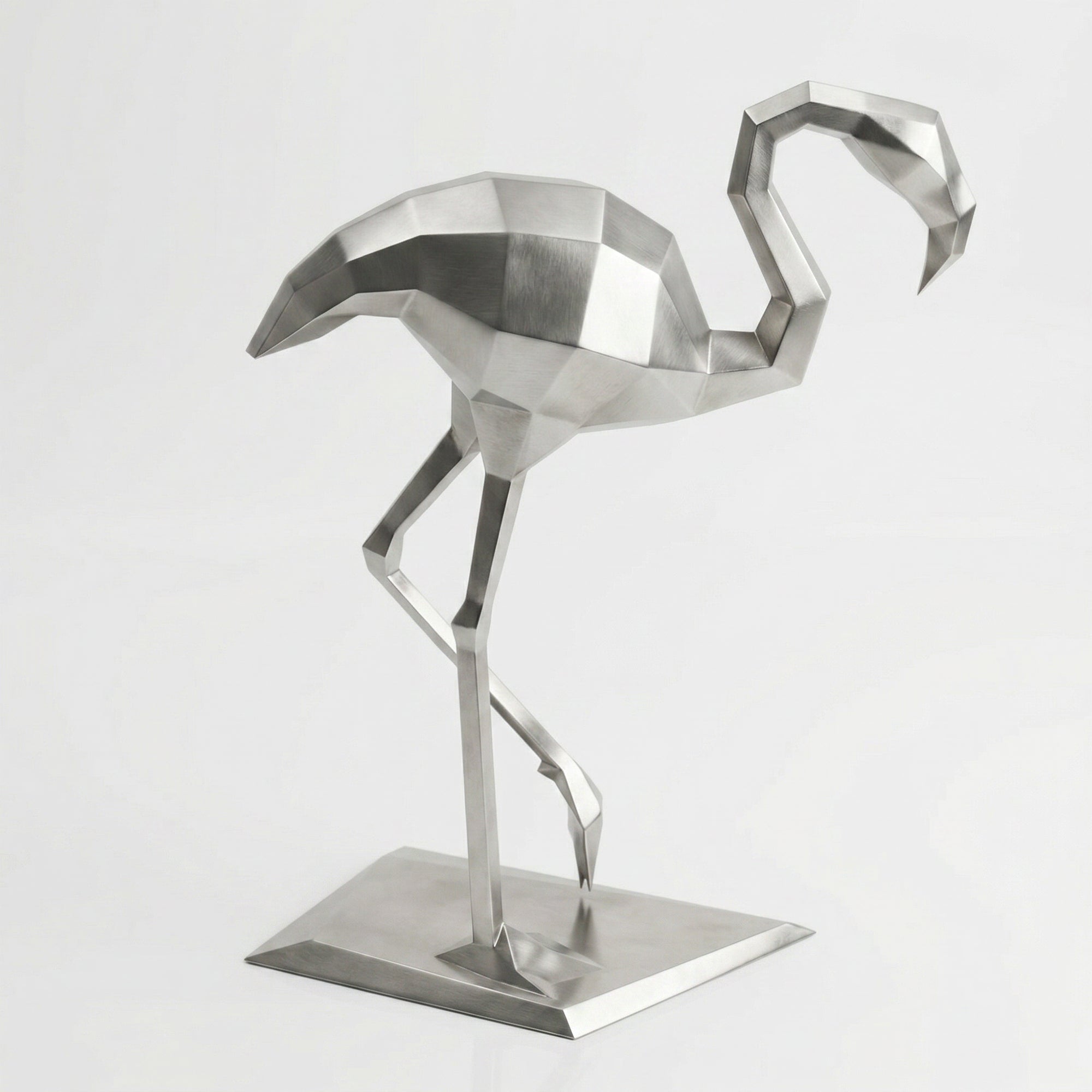 Grande Sculpture Contemporaine Flamant - Sculpture Origami