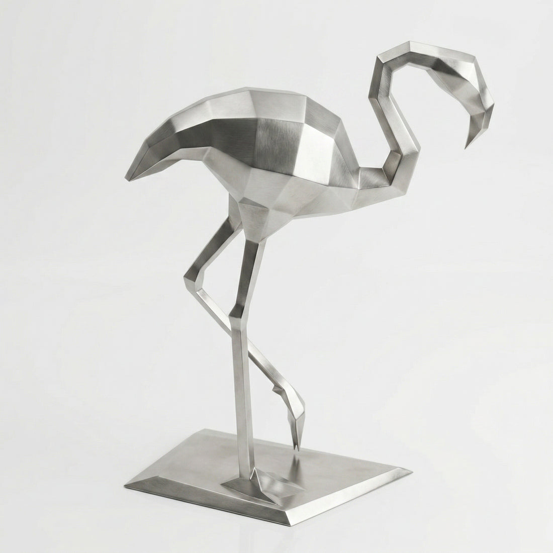 Grande Sculpture Contemporaine Flamant - Sculpture Origami