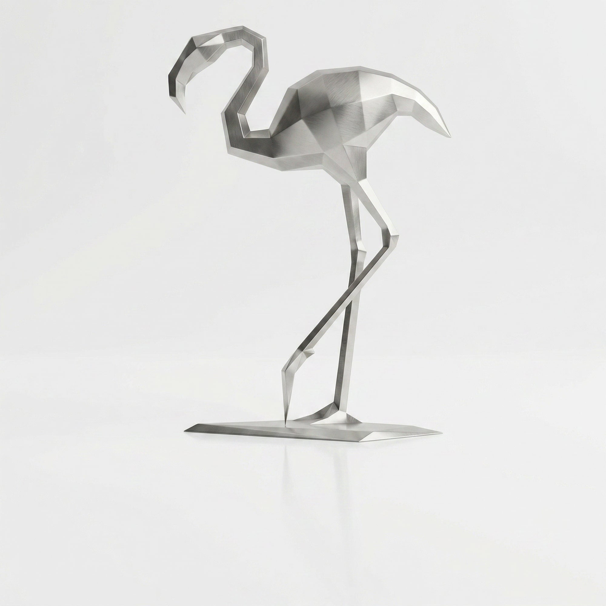 Grande Sculpture Contemporaine Flamant - Sculpture Origami
