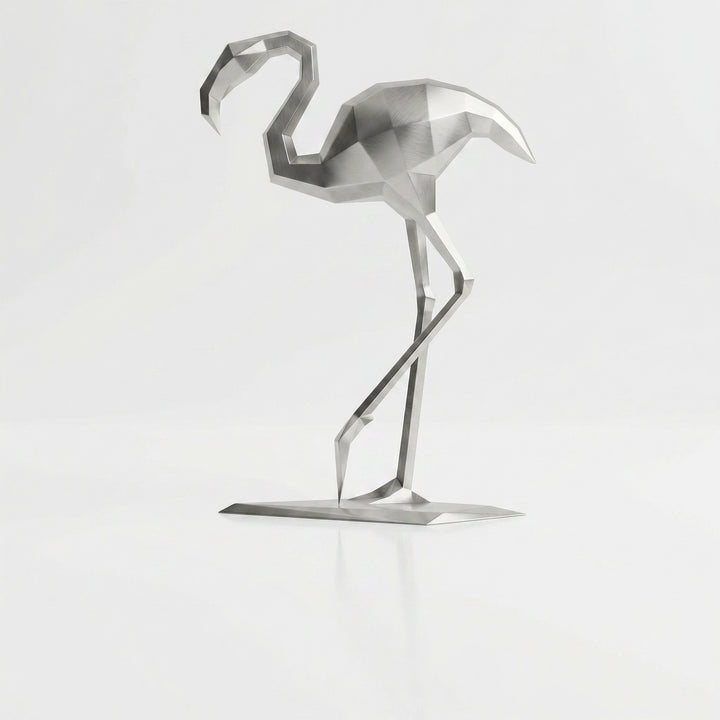 Grande Sculpture Contemporaine Flamant - Sculpture Origami
