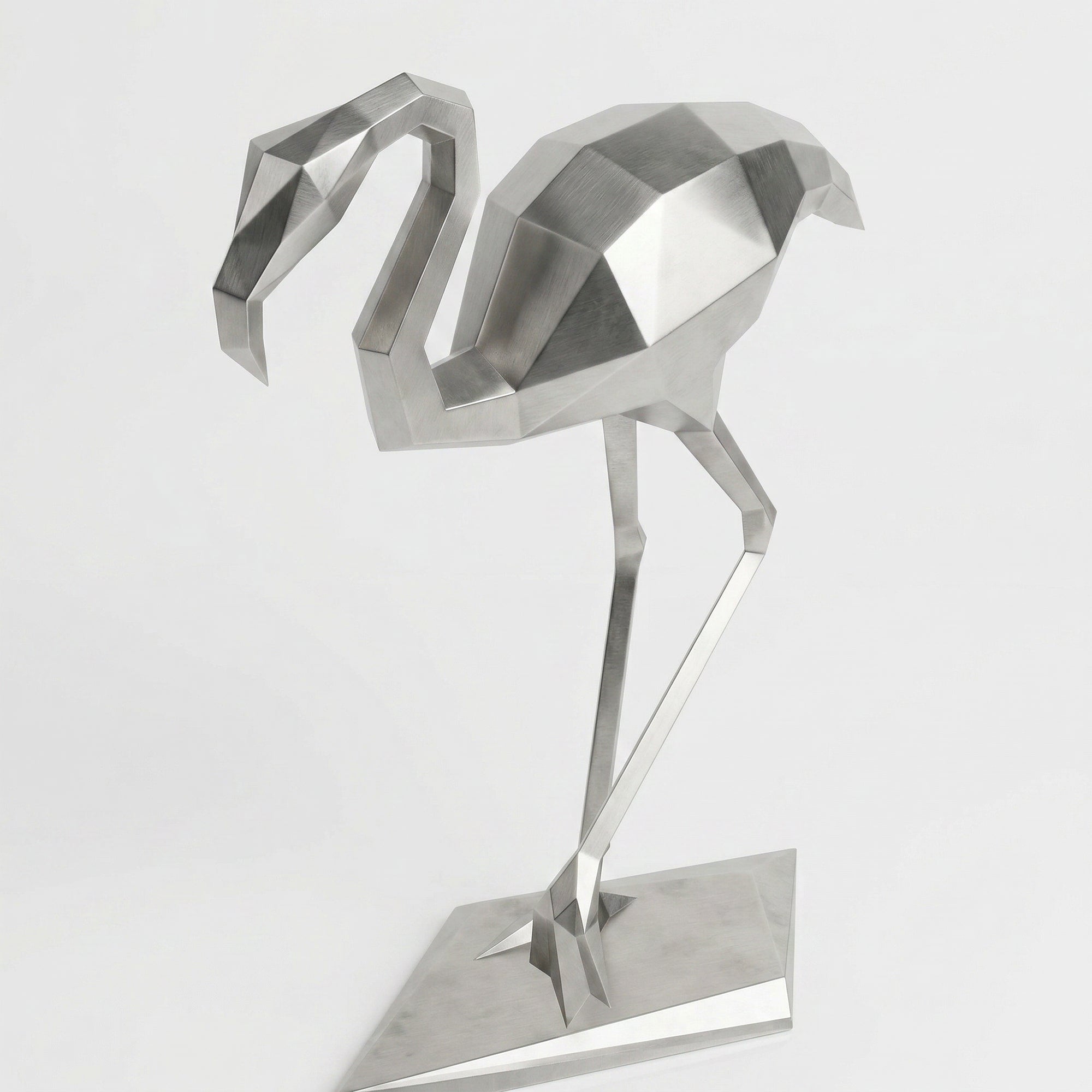 Grande Sculpture Contemporaine Flamant - Sculpture Origami