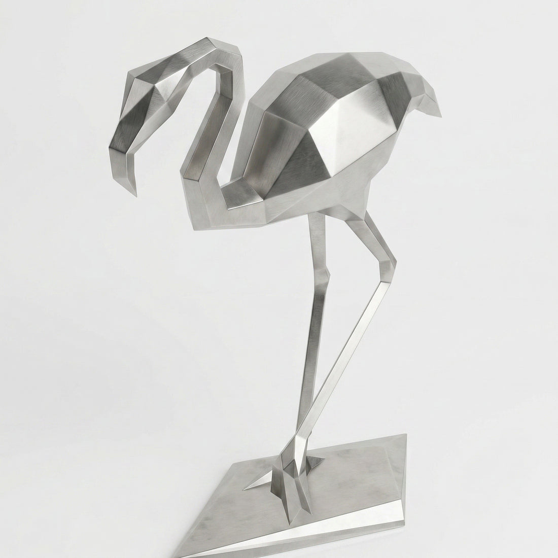 Grande Sculpture Contemporaine Flamant - Sculpture Origami