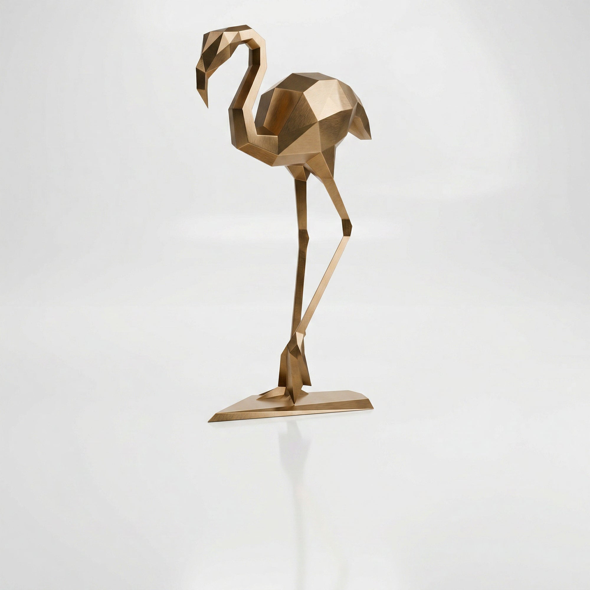 Grande Sculpture Contemporaine Flamant - Sculpture Origami