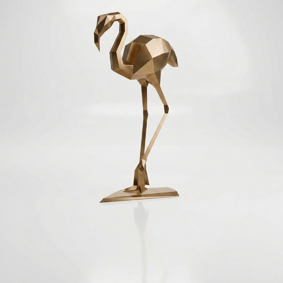 Grande Sculpture Contemporaine Flamant - Sculpture Origami
