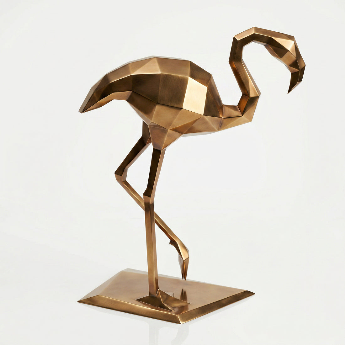 Grande Sculpture Contemporaine Flamant - Sculpture Origami