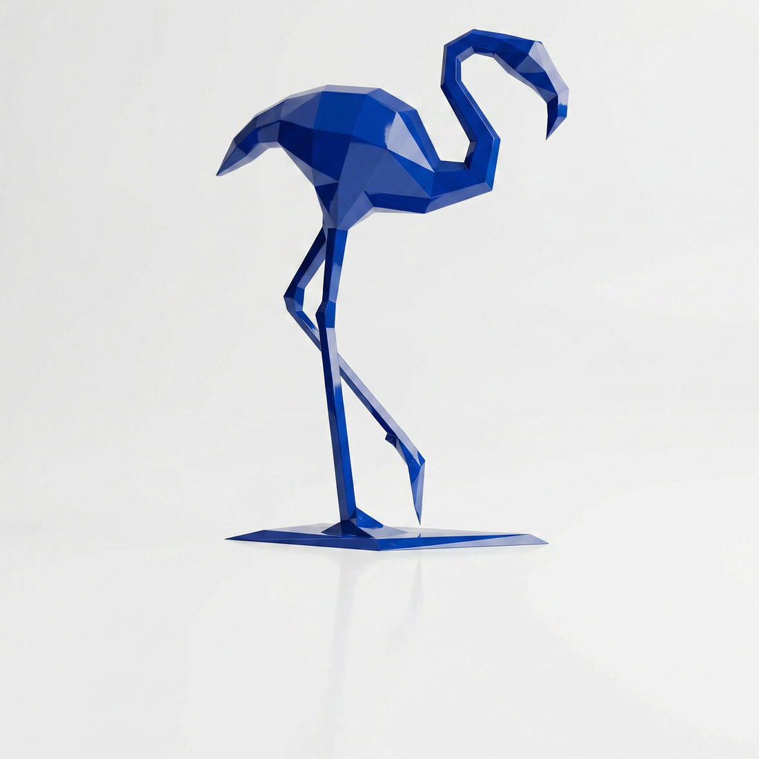 Grande Sculpture Contemporaine Flamant en Résine - Sculpture Origami