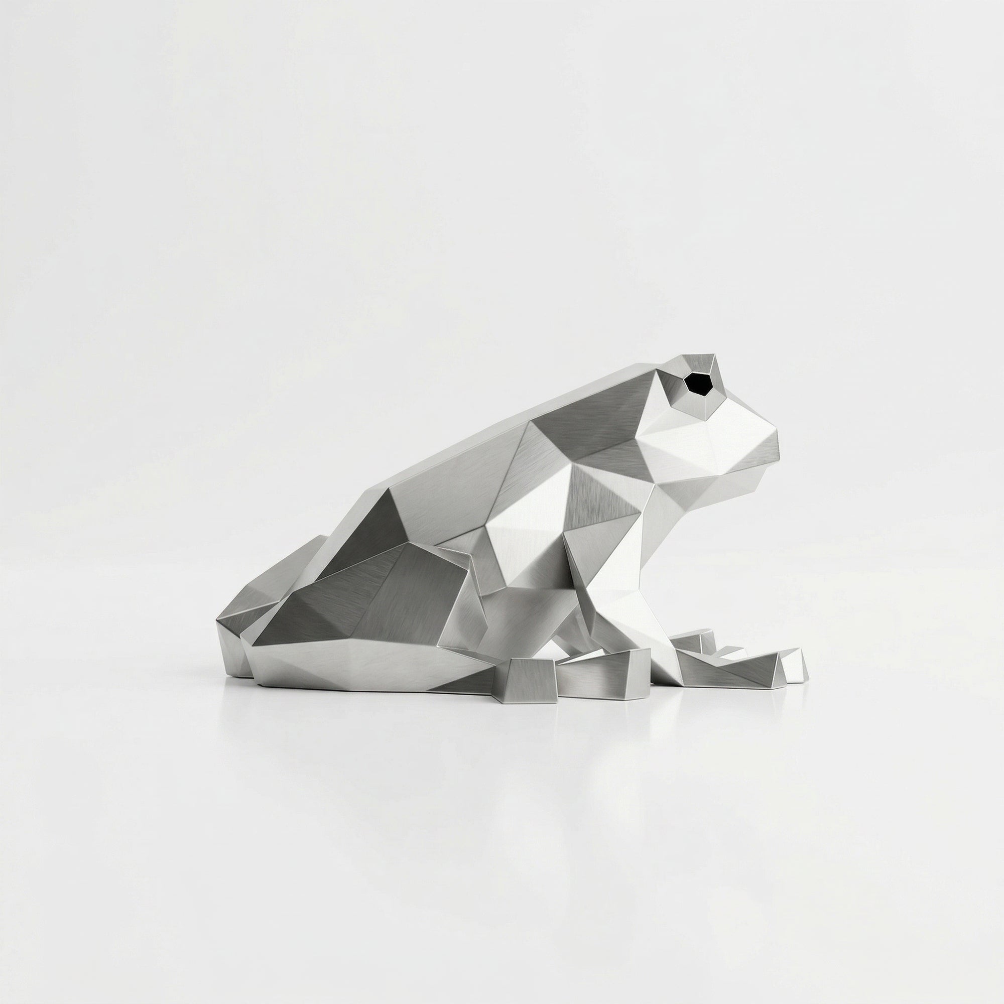 Grande Sculpture de Grenouille Polygone - Sculpture Origami