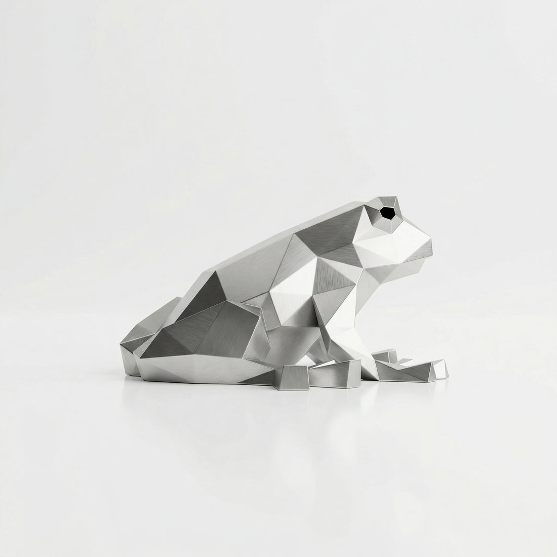 Grande Sculpture de Grenouille Polygone - Sculpture Origami