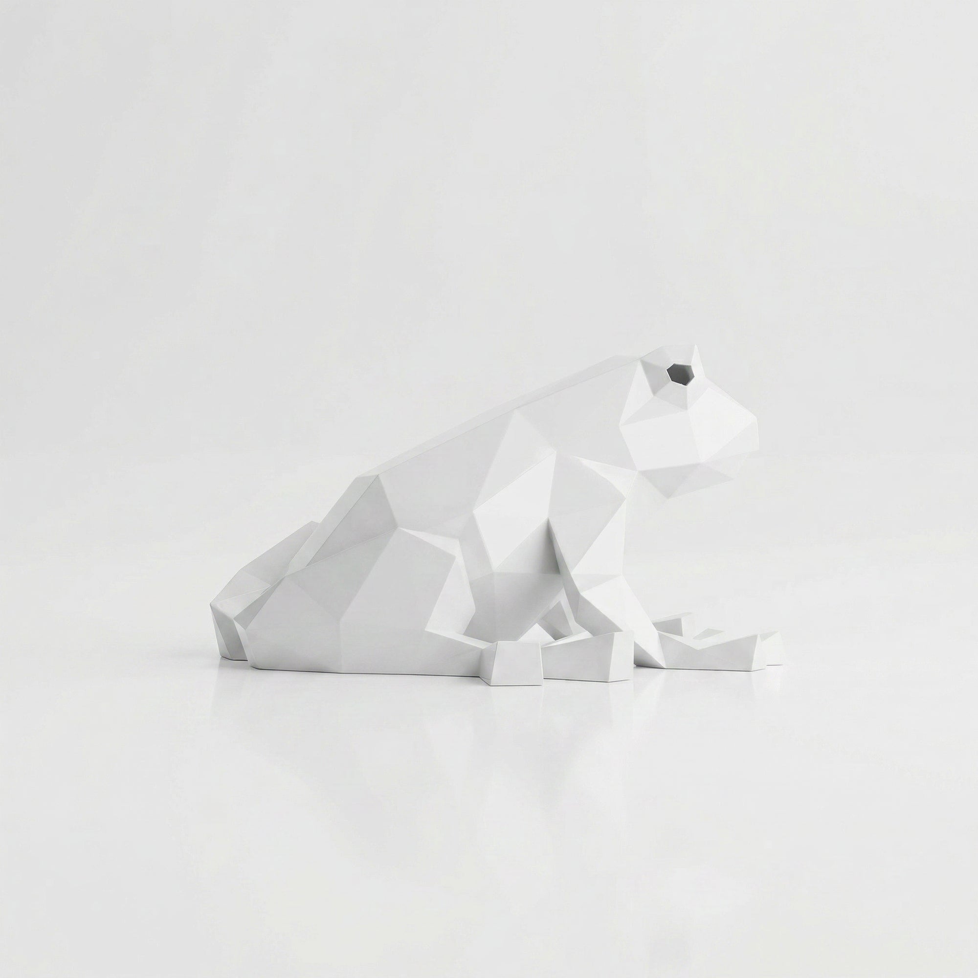 Grande Sculpture de Grenouille Polygone - Sculpture Origami