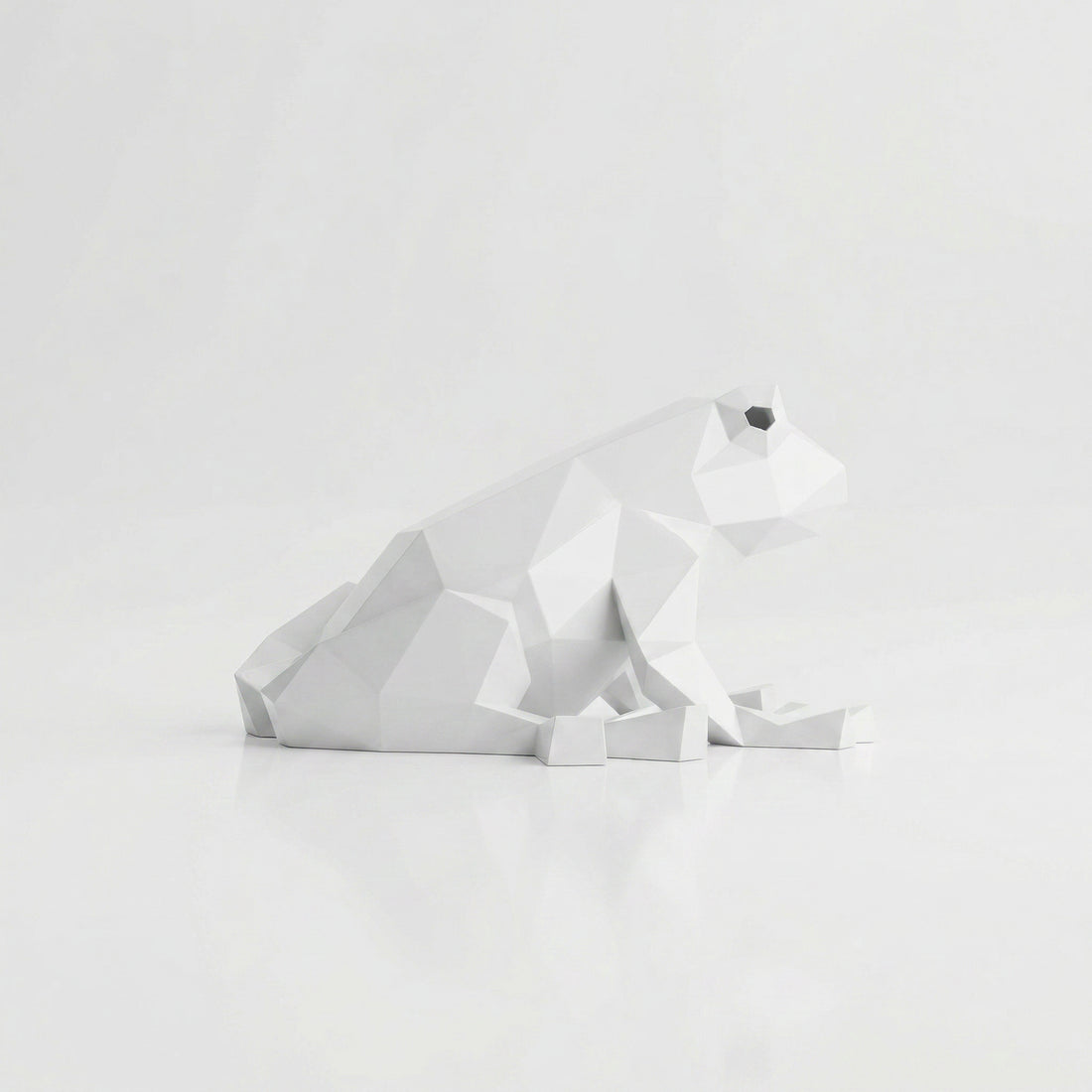 Grande Sculpture de Grenouille Polygone - Sculpture Origami