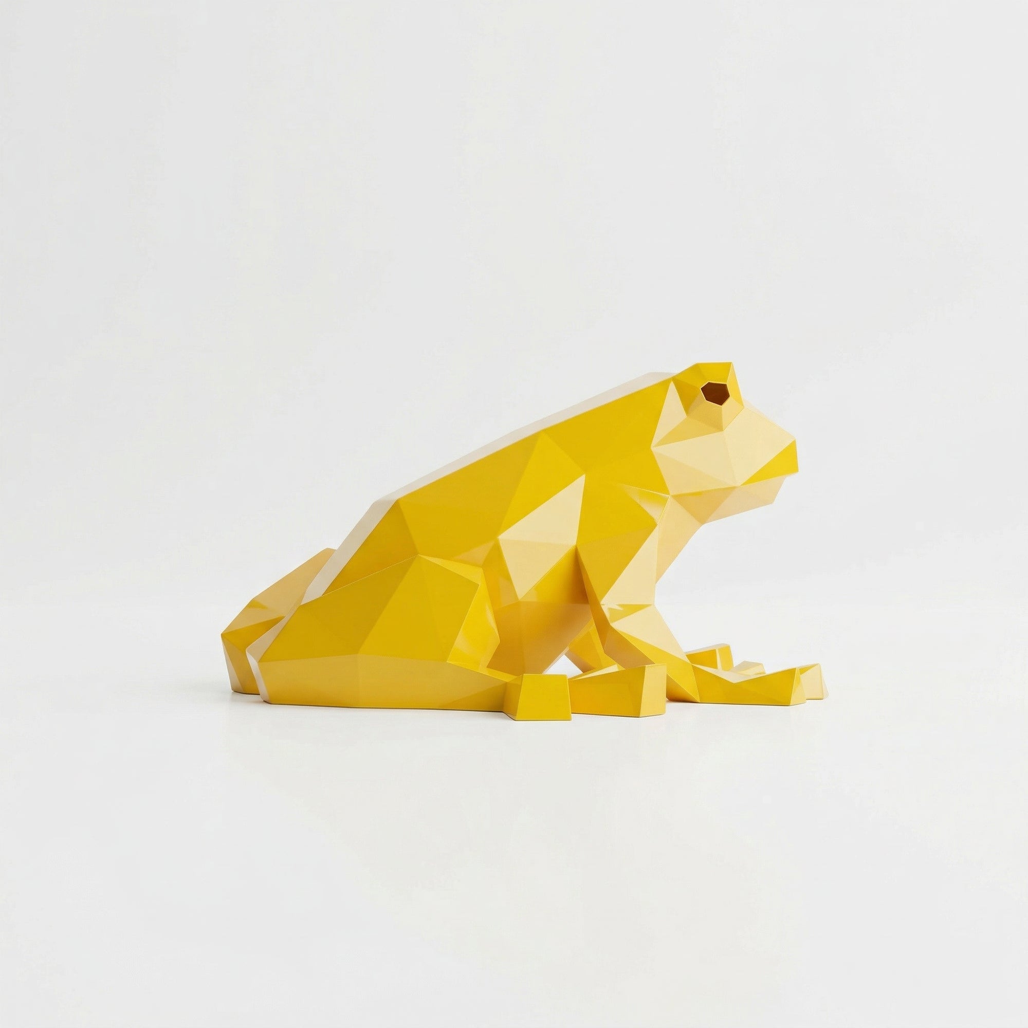 Grande Sculpture de Grenouille Polygone - Sculpture Origami