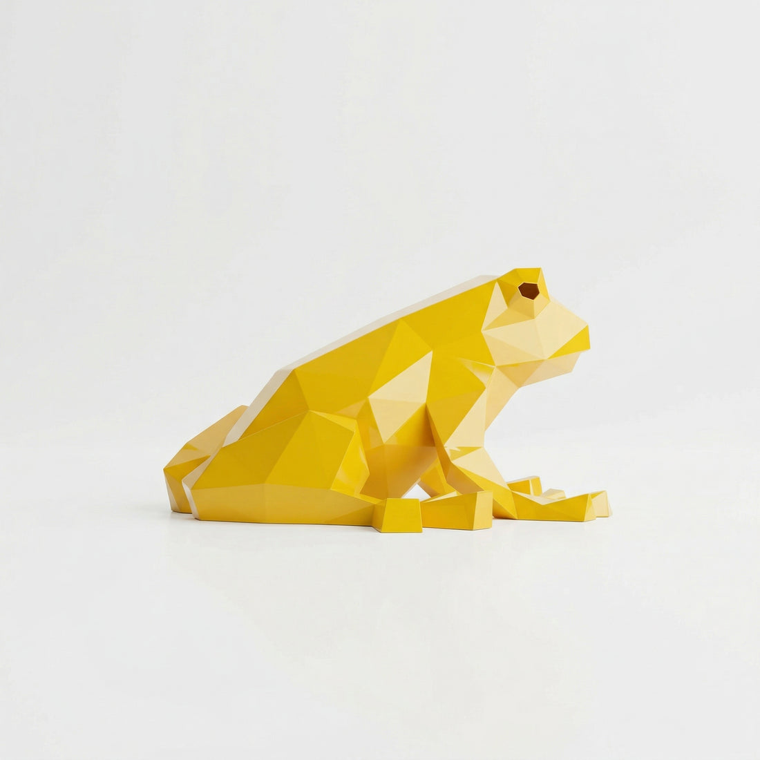 Grande Sculpture de Grenouille Polygone - Sculpture Origami