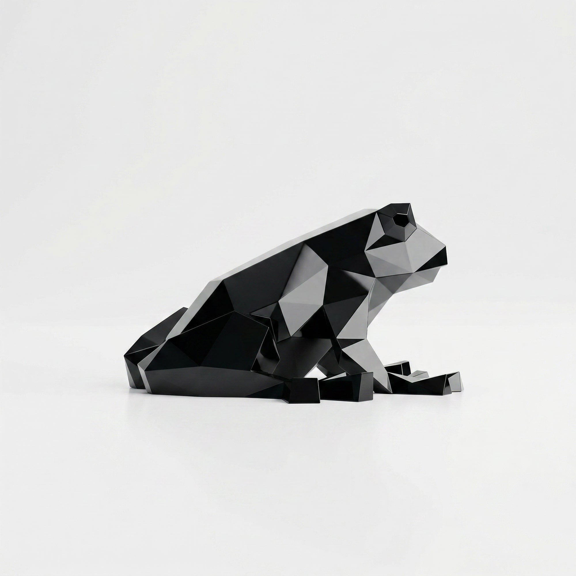 Grande Sculpture de Grenouille Polygone - Sculpture Origami