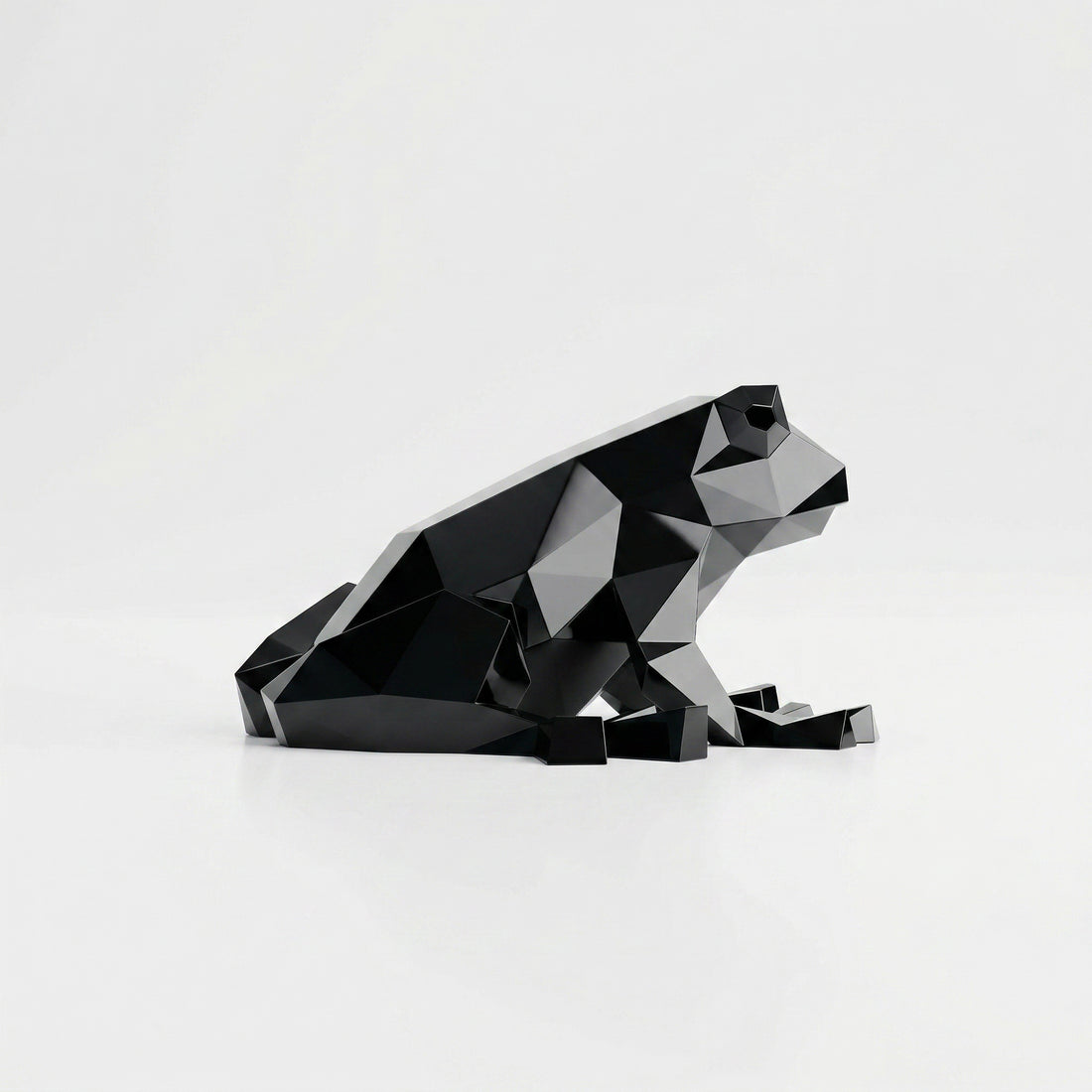 Grande Sculpture de Grenouille Polygone - Sculpture Origami