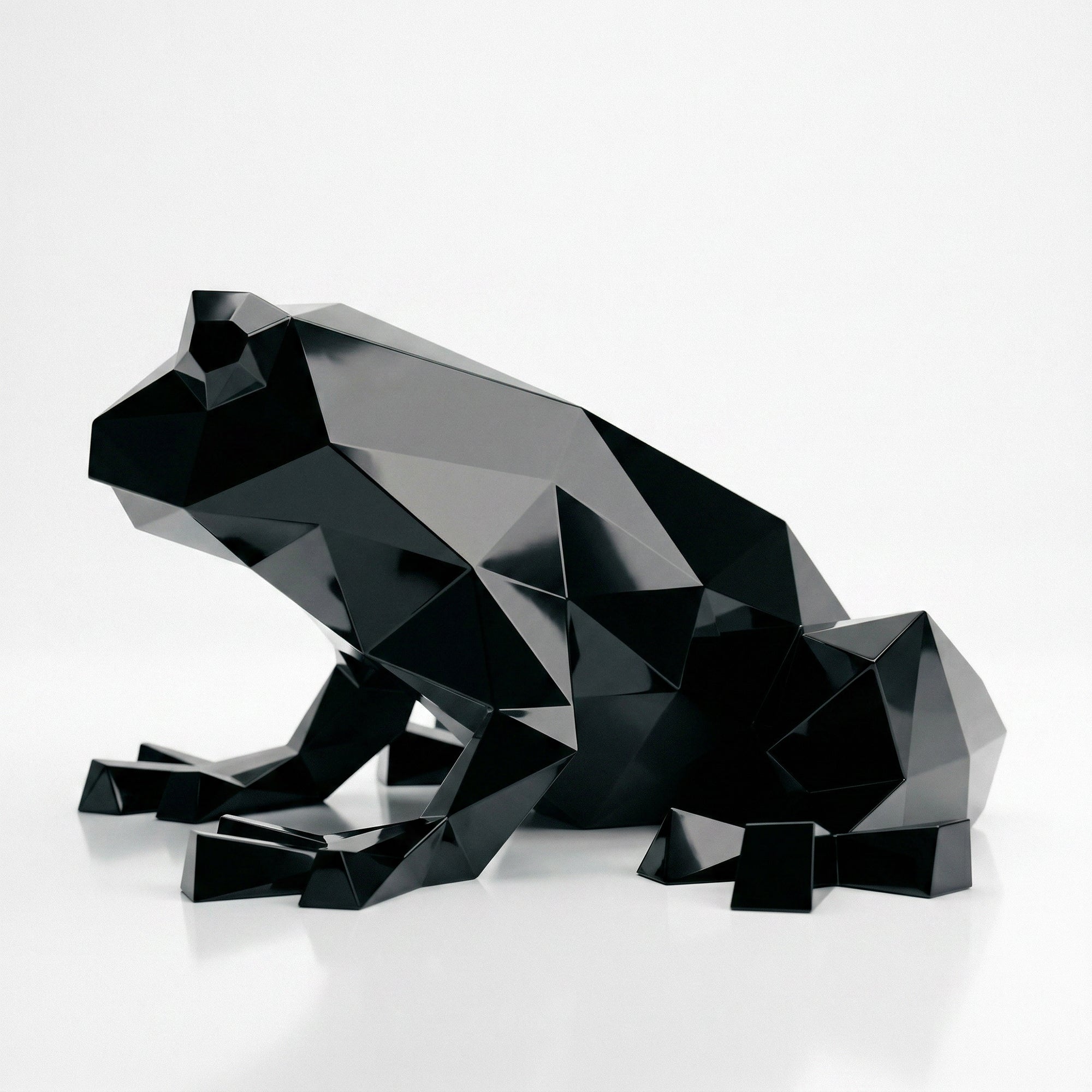 Grande Sculpture de Grenouille Polygone - Sculpture Origami